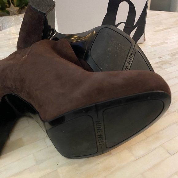Brown suede platform booties - Picture 5 of 5